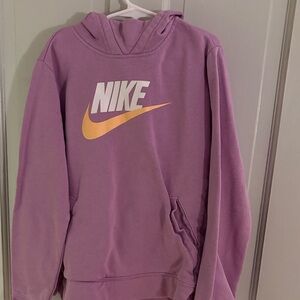 Nike Lavender Hoodie with White and Orange Logo